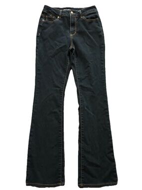 No Boundaries Dark Wash Flare Jeans Stretch Mid Rise Size 5 Festival Boot Cut